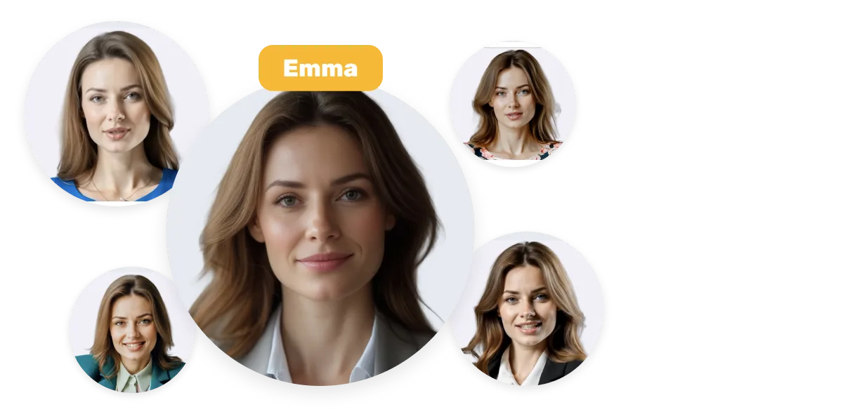 Personalized avatars built with Visla’s AI Avatar video creator for on-brand messaging